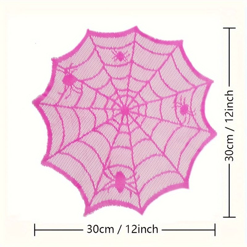 Spider Web Halloween Decoration - VIKAMA 로즈 레드 레이스 스파이더 웹