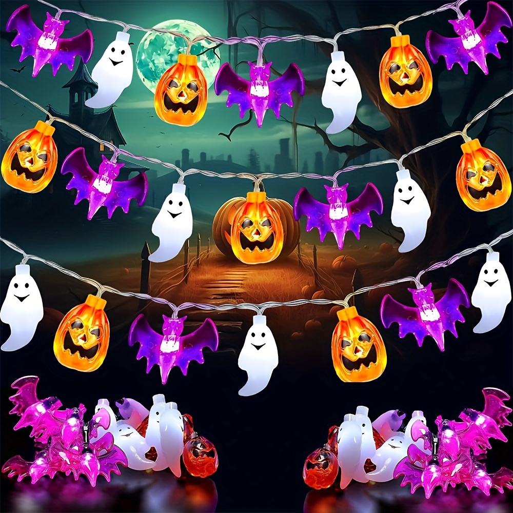 Halloween Led String Lights Orange - 귀여운 호박 박쥐 유령 할로윈 LED