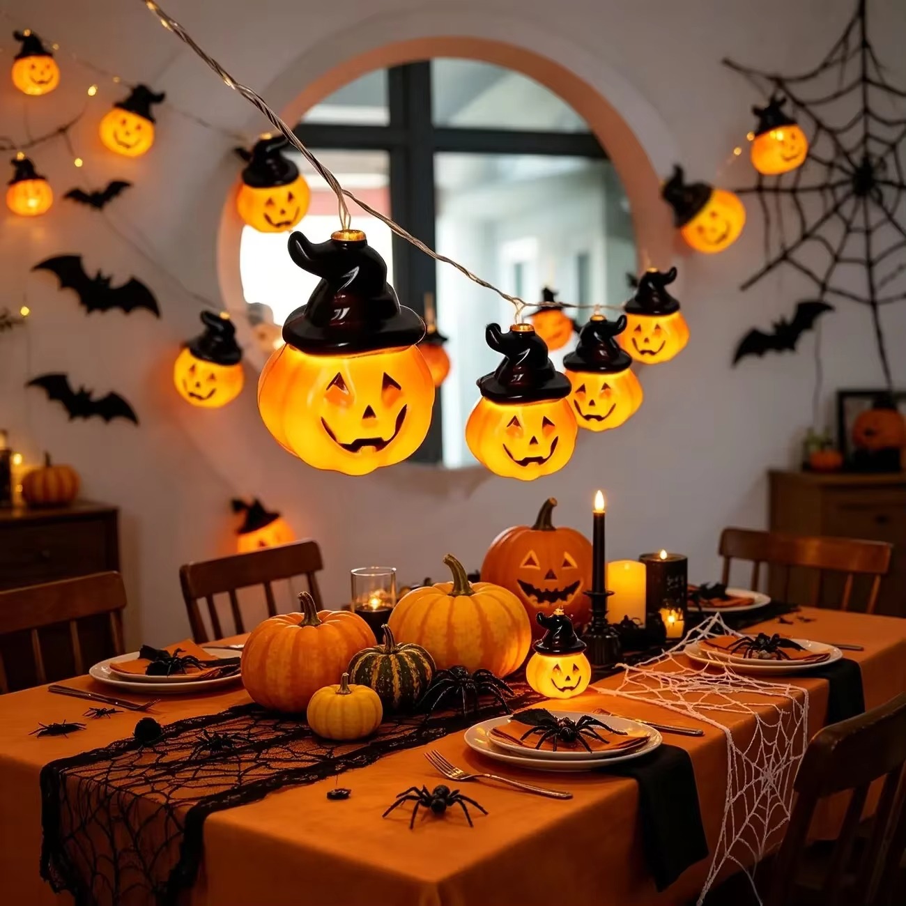 Halloween Led String Lights Orange - 마녀 모자 모양 호박 장식 전구,