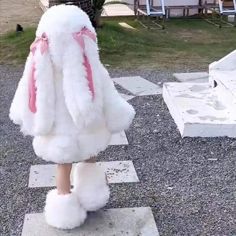Halloween Costume Kids - 여자 사랑스러운 만화 플러시 토끼 코스프레