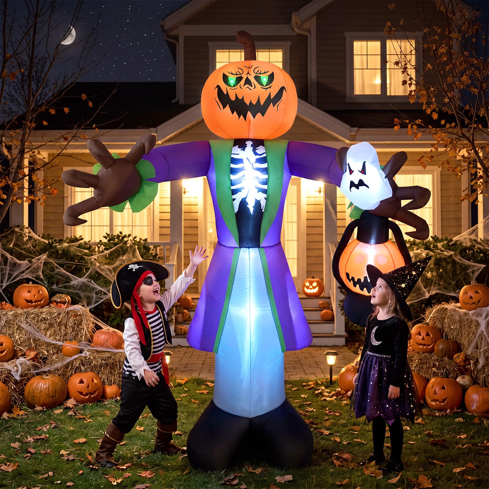 Halloween Pumpkin Decor Led - LED 랜턴이 장착된 8피트 크기의 조명