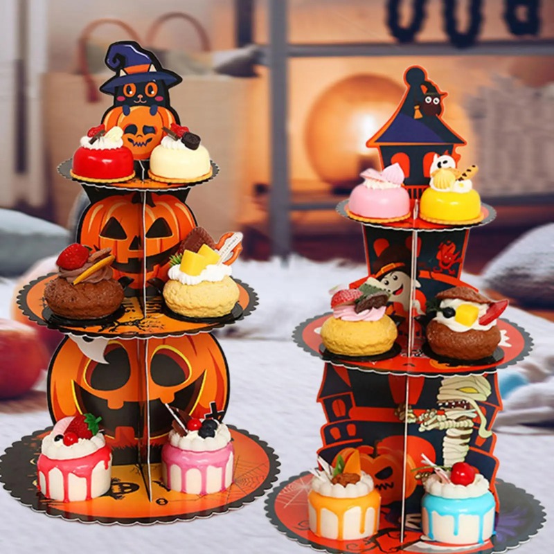 1-4개입 3단 거미줄 디저트 스탠드 장식, 할로윈 파 - Spider Web Halloween Decoration 리뷰 및 가격