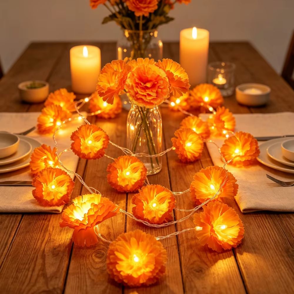 멕시칸 스타일 할로윈 메리골드 LED 조명 따뜻한 오렌 - Halloween Led String Lights Orange 리뷰 및 가격