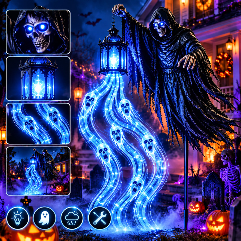 할로윈 LED 해골 랜턴, 유령 해골 장식 조명, 무서 - Halloween Skeleton Decoration 리뷰 및 가격