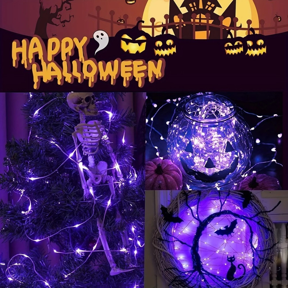 1PC 12M100LED 할로윈 태양열 스트링 조명,  - Halloween Led String Lights Orange 리뷰 및 가격