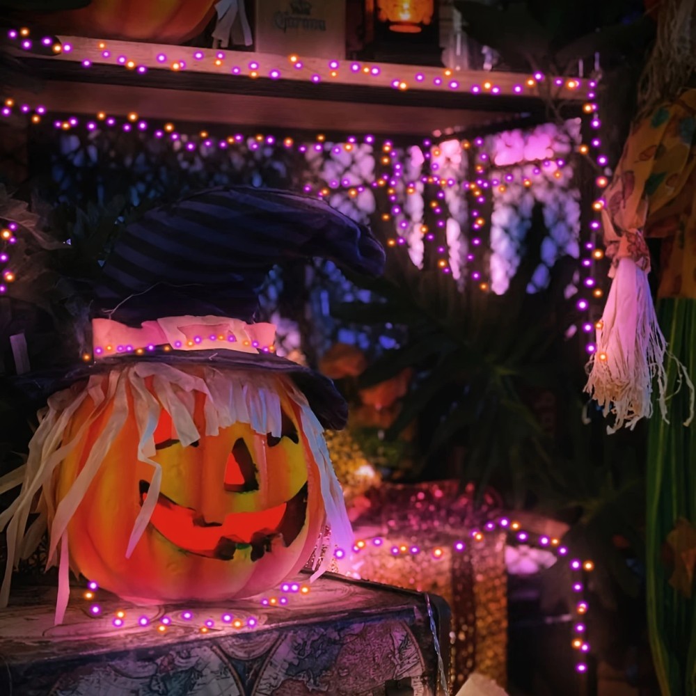 1PC 12M100LED 할로윈 태양열 스트링 조명,  - Halloween Led String Lights Orange 리뷰 및 가격