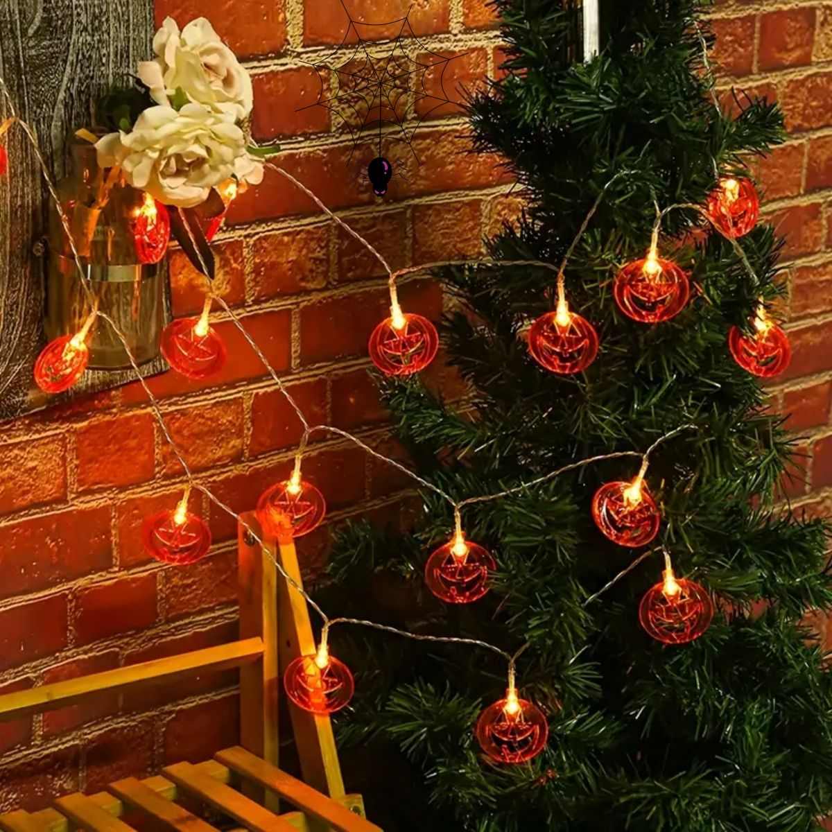 1pc 20LED 오렌지 평면 중공 할로윈 호박 조명  - Halloween Led String Lights Orange 리뷰 및 가격