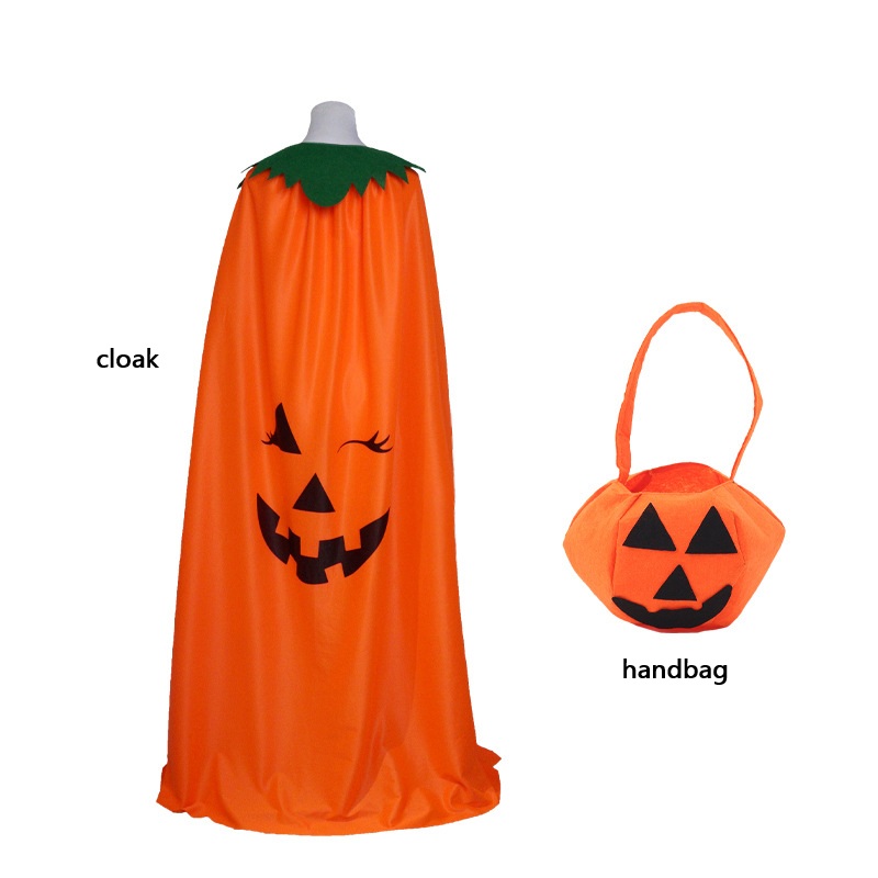 할로윈 호박 의상 케이프 세트, 오렌지색 잭오랜턴 망토 - Pumpkin Lantern Halloween 리뷰 및 가격
