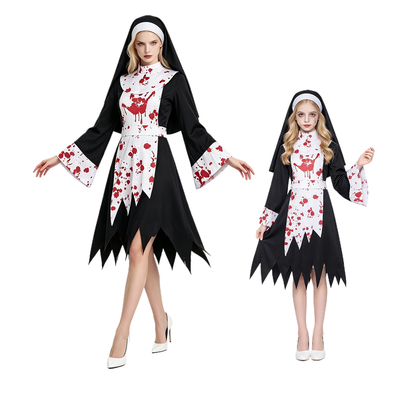 여성 어린이 할로윈 무서운 어두운 수녀 코스프레 의상  - Halloween Costume Kids 리뷰 및 가격