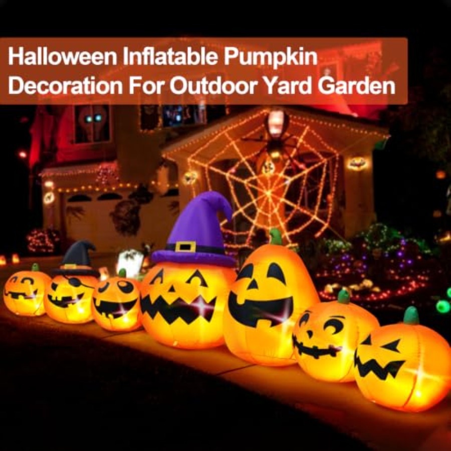 실외용 할로윈 장식용 풍선 호박, 높이 12피트, 주황 - Halloween Pumpkin Decor Led 리뷰 및 가격