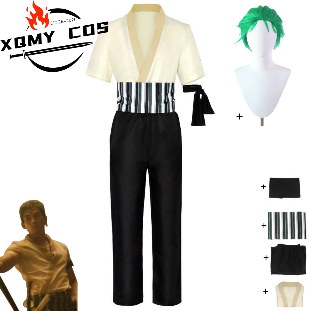XqNew 애니메이션 영화 로로노아 조로 코스프레 의상 - Halloween Costume Kids 리뷰 및 가격