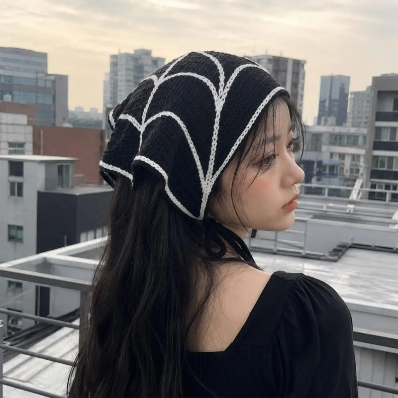크로셰 할로윈 헤어밴드 고딕 해골 거미줄 박쥐 패턴 니 - Spider Web Halloween Decoration 리뷰 및 가격