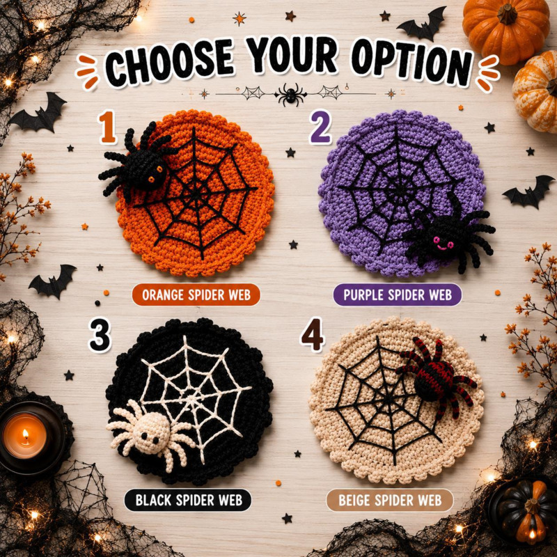 10cm 할로윈 거미줄 모양 크로셰 컵 받침, 수제 커 - Spider Web Halloween Decoration 리뷰 및 가격