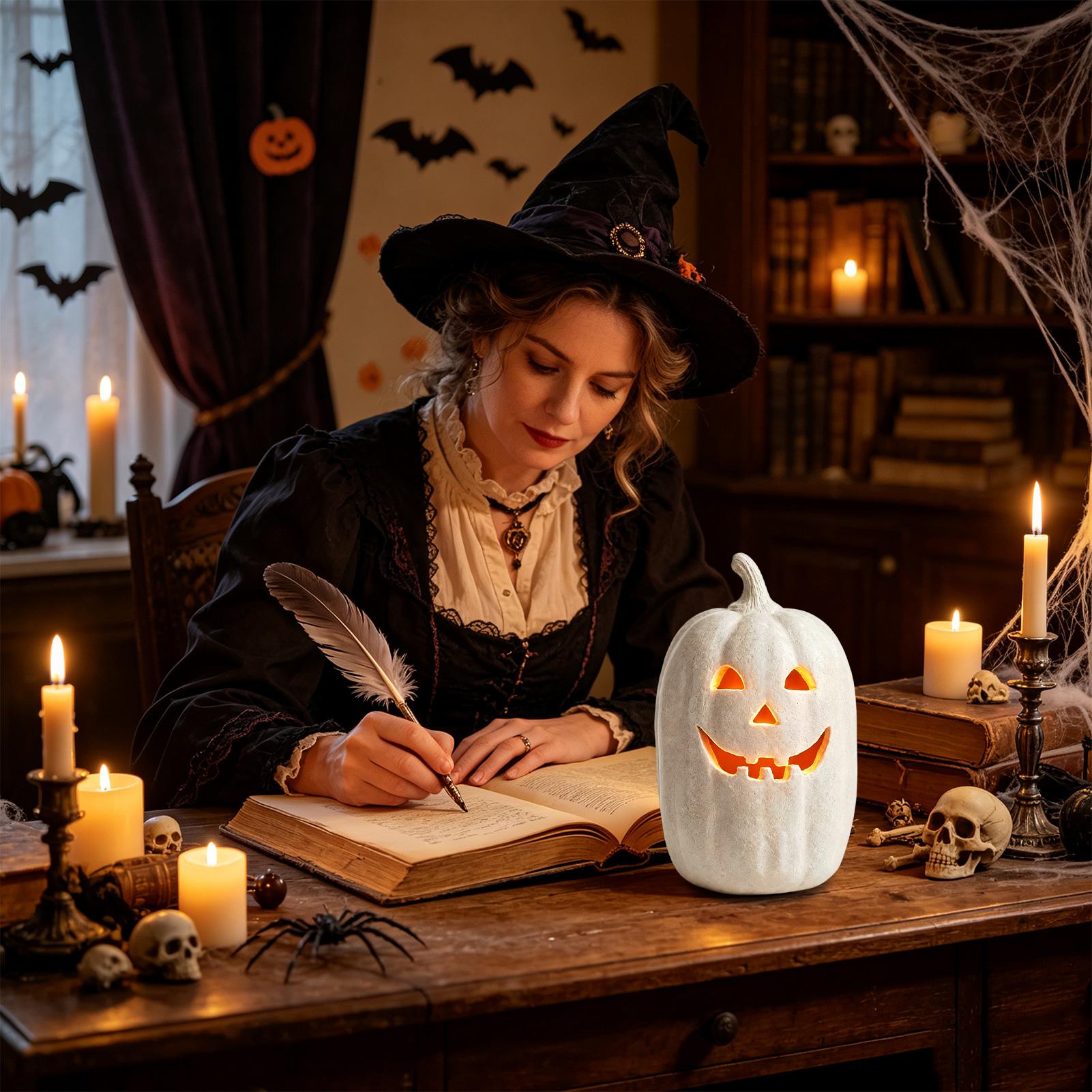 수제 레진 장식 호박 랜턴, 실내 테이블 센터피스용 야 - Pumpkin Lantern Halloween 리뷰 및 가격