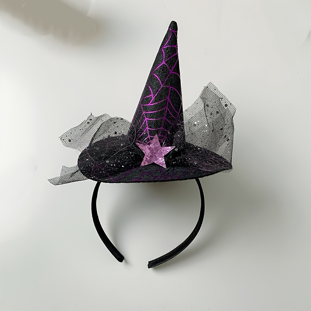 3pcs/1pc 할로윈 마녀 뾰족한 모자 머리띠, 검은 - Spider Web Halloween Decoration 리뷰 및 가격